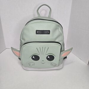 Star Wars Grogu Baby Yoda Mini Backpack Faux Leather Mint Green 3D Ears Kawaii